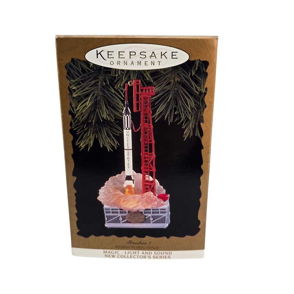 Hallmark 1996 Freedom 7 Journeys Into Space Magic Ornament QLX7524 NASA Sound